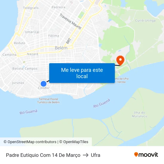 Padre Eutíquio Com 14 De Março to Ufra map
