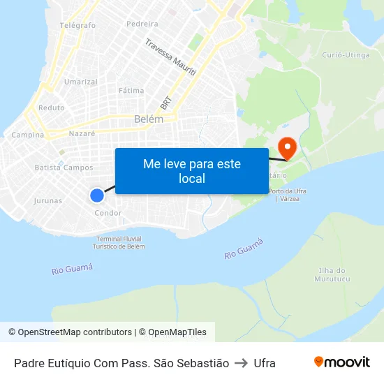 Padre Eutíquio Com Pass. São Sebastião to Ufra map