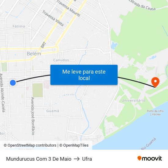 Mundurucus Com 3 De Maio to Ufra map