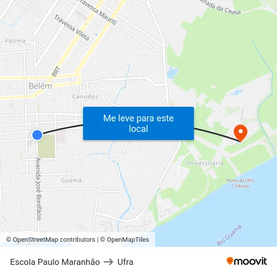 Escola Paulo Maranhão to Ufra map