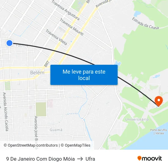9 De Janeiro Com Diogo Móia to Ufra map