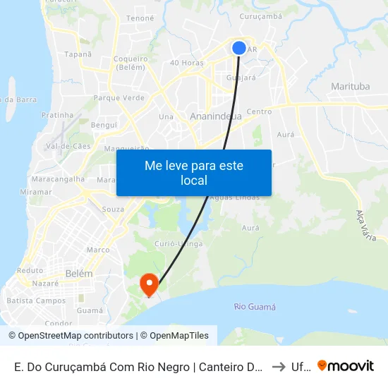 Curuçambá Oeste Com Rio Negro | Canteiro Do Paar to Ufra map