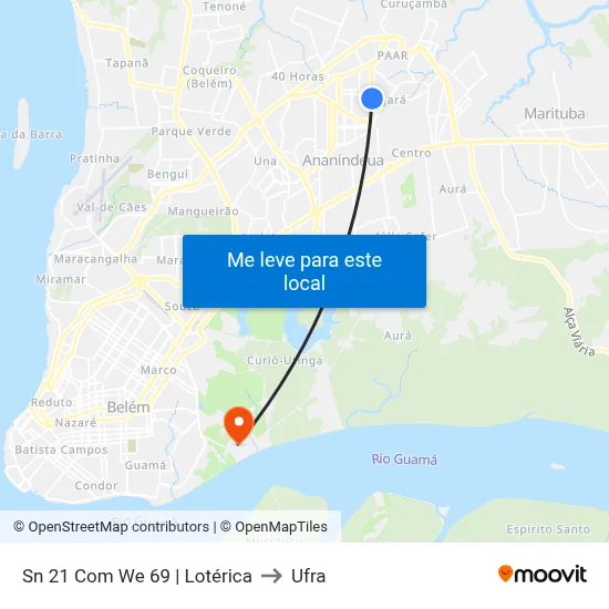 Sn 21 Com We 69 | Lotérica to Ufra map