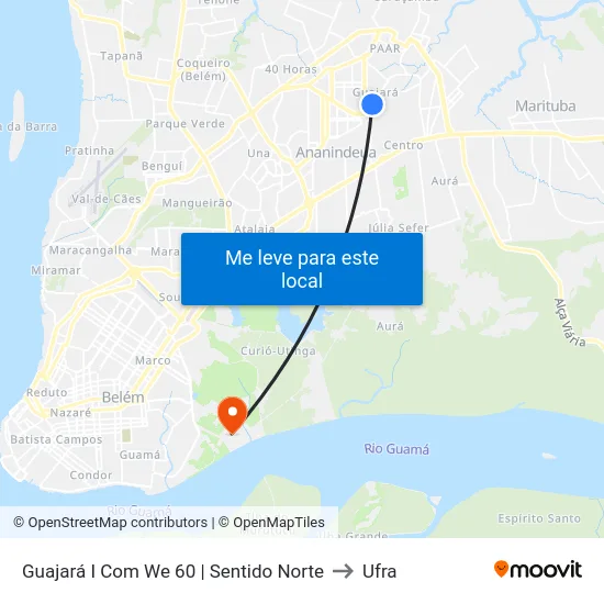 Guajará I Com We 60 | Sentido Norte to Ufra map