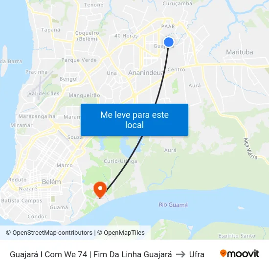 Guajará I Com We 74 | Fim Da Linha Guajará to Ufra map