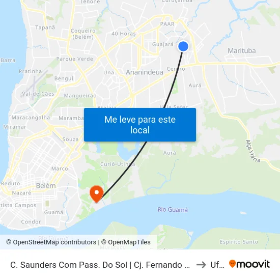 C. Saunders Com Pass. Do Sol | Cj. Fernando Corrêa to Ufra map