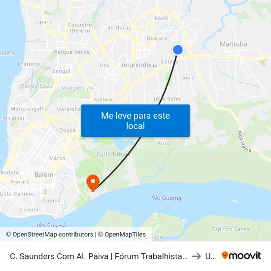 C. Saunders Com Al. Paiva | Fórum Trabalhista | Sentido Sul to Ufra map