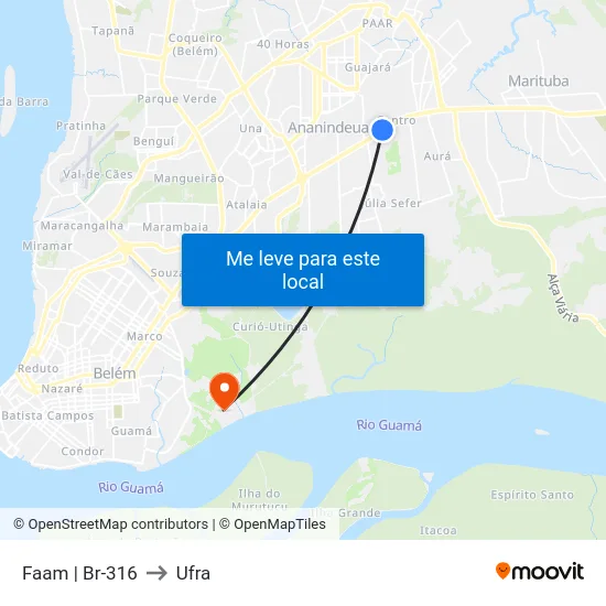 Faam | Br-316 to Ufra map