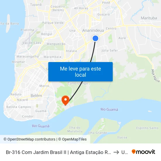 Br-316 Com Jardim Brasil II | Antiga Estação Rodoviária to Ufra map