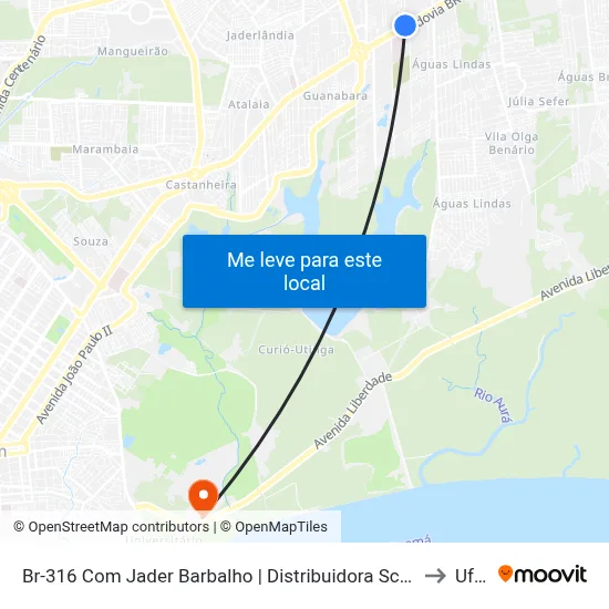 Br-316 Com Jader Barbalho | Distribuidora Schin to Ufra map