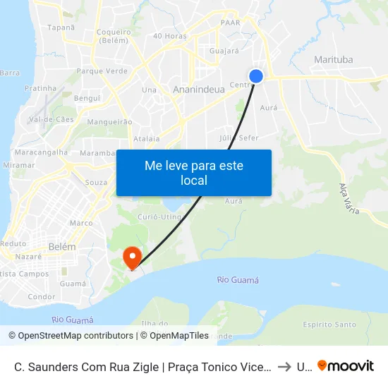 C. Saunders Com Rua Zigle | Praça Tonico Vicente | Colégio Alfa Saykoo to Ufra map