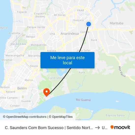 C. Saunders Com Bom Sucesso | Sentido Norte | Premol to Ufra map