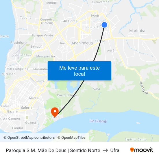 Paróquia S.M. Mãe De Deus | Sentido Norte to Ufra map