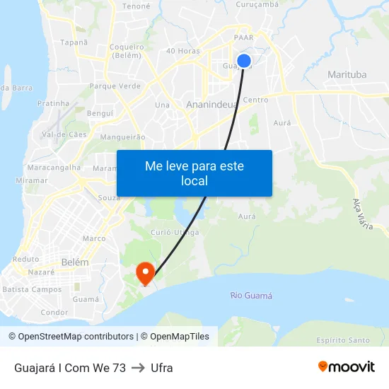 Guajará I Com We 73 to Ufra map