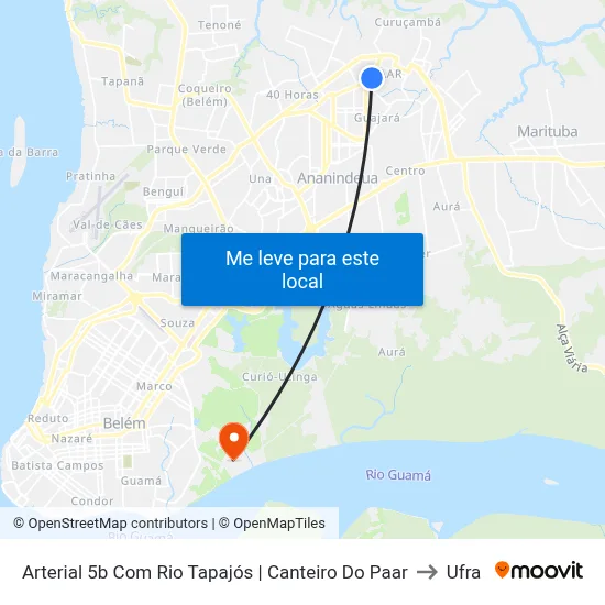 Arterial 5b Com Rio Tapajós | Canteiro Do Paar to Ufra map