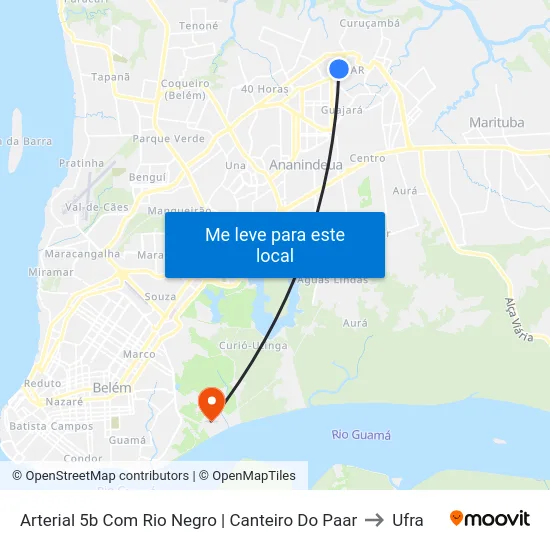 Arterial 5b Com Rio Negro | Canteiro Do Paar to Ufra map
