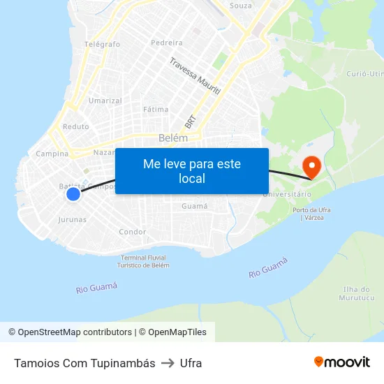 Tamoios Com Tupinambás to Ufra map
