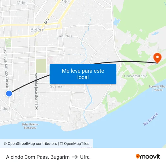 Alcindo Com Pass. Bugarim to Ufra map