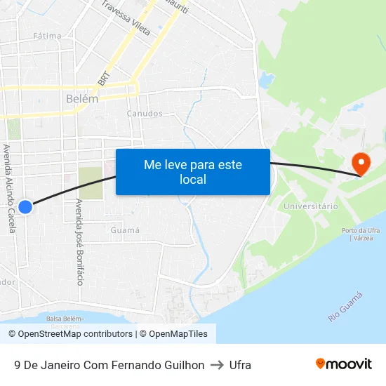 9 De Janeiro Com Fernando Guilhon to Ufra map
