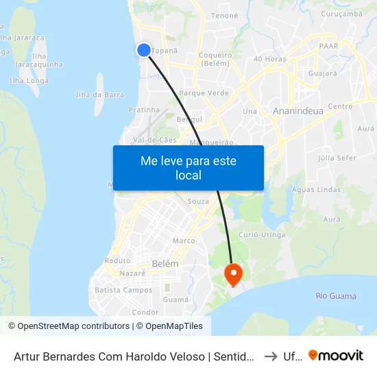Artur Bernardes Com Haroldo Veloso | Sentido Norte to Ufra map