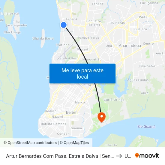 Artur Bernardes Com Pass. Estrela Dalva | Sentido Norte to Ufra map
