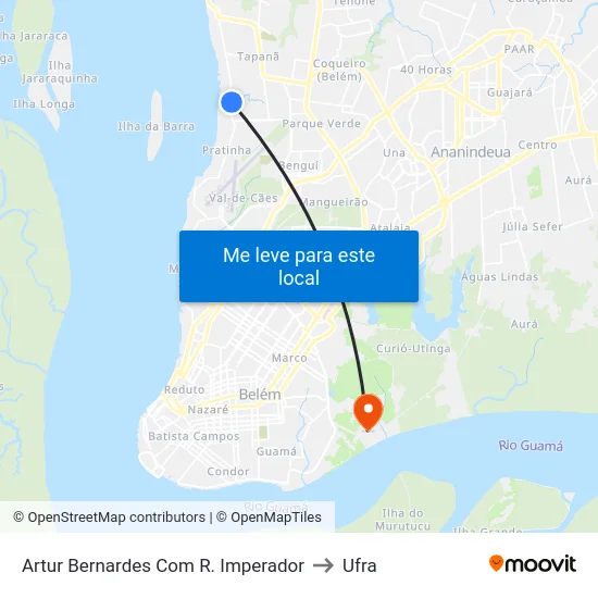 Artur Bernardes Com R. Imperador to Ufra map