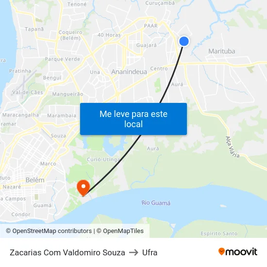 Zacarias Com Valdomiro Souza to Ufra map