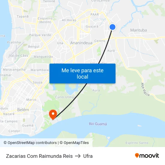 Zacarias Com Raimunda Reis to Ufra map