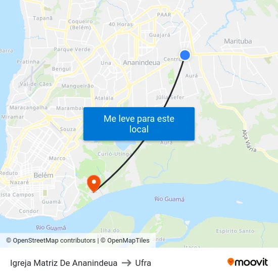 Igreja Matriz De Ananindeua to Ufra map