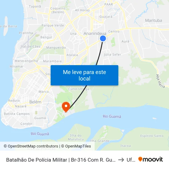 Batalhão De Polícia Militar | Br-316 Com R. Gurupá to Ufra map