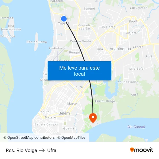 Res. Rio Volga to Ufra map