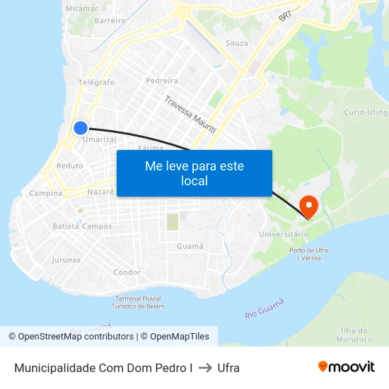 Municipalidade Com Dom Pedro I to Ufra map