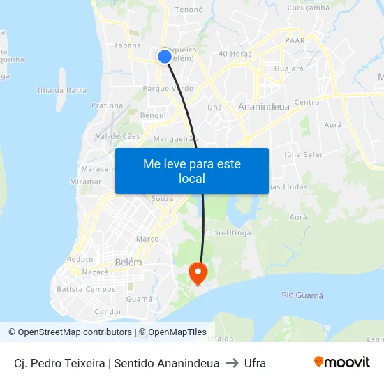 Cj. Pedro Teixeira | Sentido Ananindeua to Ufra map