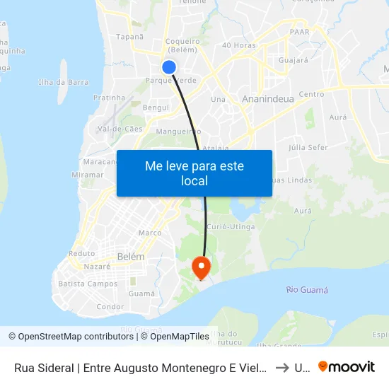 Rua Sideral | Entre Augusto Montenegro E Viela Fé Em Deus to Ufra map