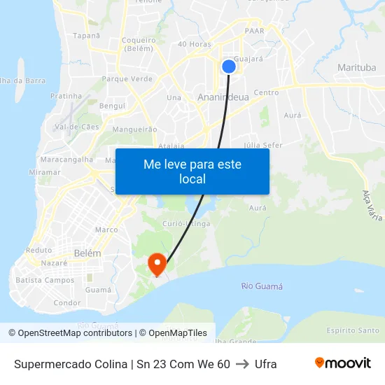 Supermercado Colina | Sn 23 Com We 60 to Ufra map