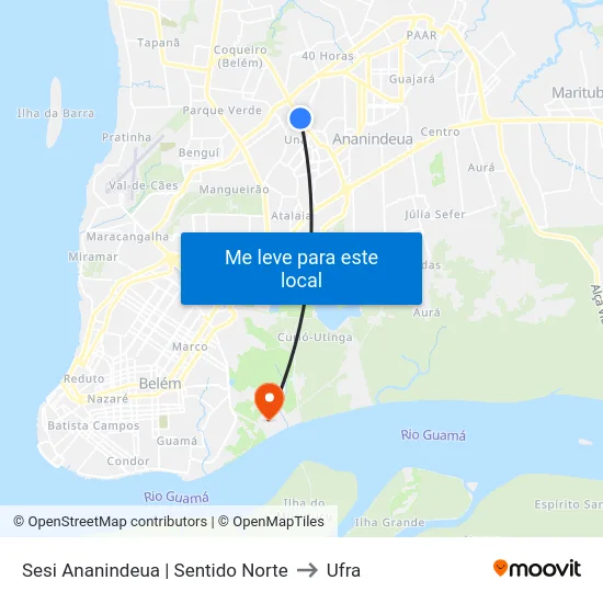 Sesi Ananindeua | Sentido Norte to Ufra map