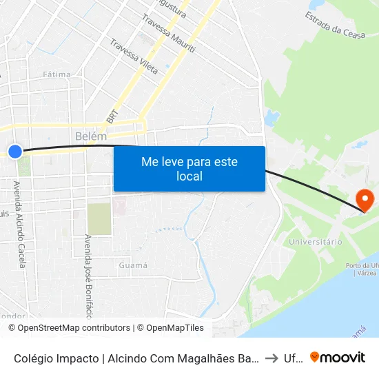 Colégio Impacto | Alcindo Com Magalhães Barata to Ufra map