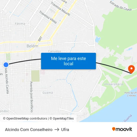 Alcindo Com Conselheiro to Ufra map