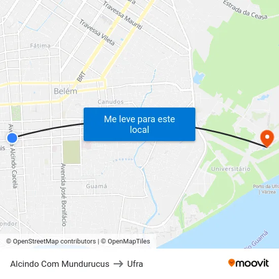 Alcindo Com Mundurucus to Ufra map