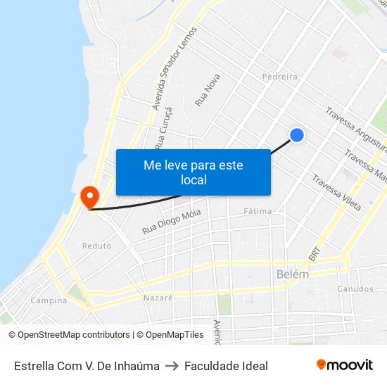 Estrella Com V. De Inhaúma to Faculdade Ideal map