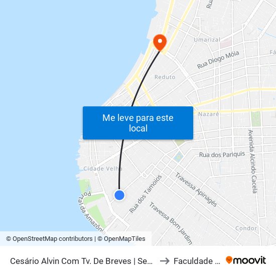 Cesário Alvin Com Tv. De Breves | Sentido Norte to Faculdade Ideal map