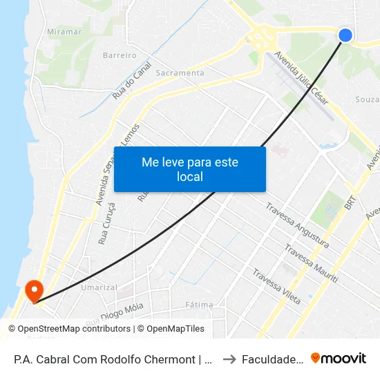 P.A. Cabral Com Rodolfo Chermont | Sentido Oeste to Faculdade Ideal map