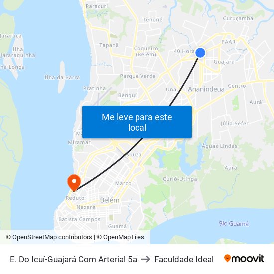 E. Do Icuí-Guajará Com Arterial 5a to Faculdade Ideal map