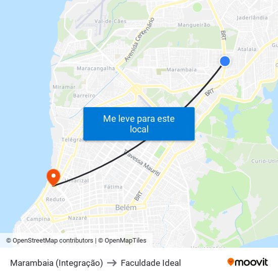 Marambaia (Integração) to Faculdade Ideal map