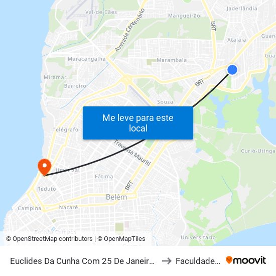 Euclides Da Cunha Com 25 De Janeiro | Sentido Sul to Faculdade Ideal map