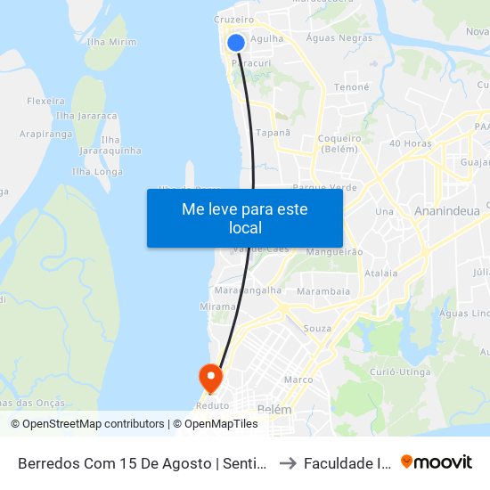 Berredos Com 15 De Agosto | Sentido Oeste to Faculdade Ideal map