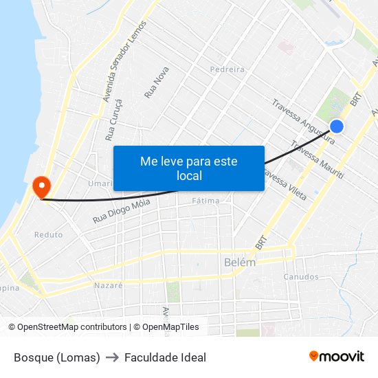 Bosque (Lomas) to Faculdade Ideal map