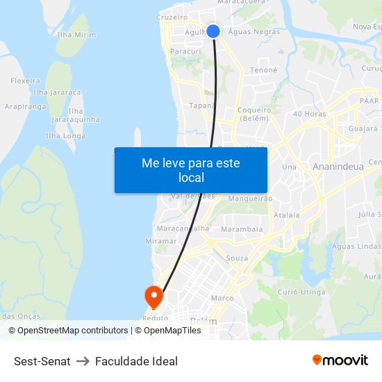 Sest-Senat to Faculdade Ideal map