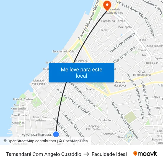 Tamandaré Com Ângelo Custódio to Faculdade Ideal map