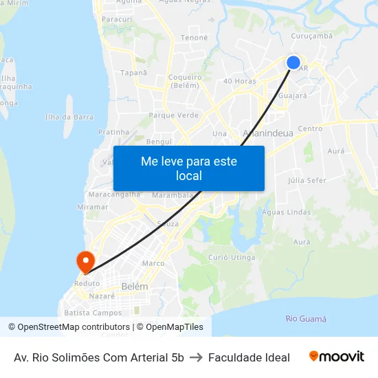 Av. Rio Solimões Com Arterial 5b to Faculdade Ideal map